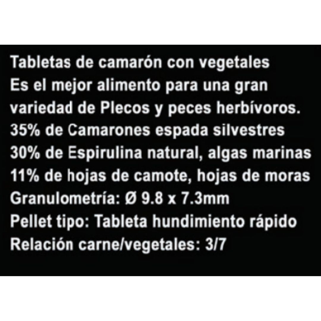 Comida para peces AZOO ULTRA FRESH VEGETABLES SHRIMP PIE ANCISTRUS - Imagen 2