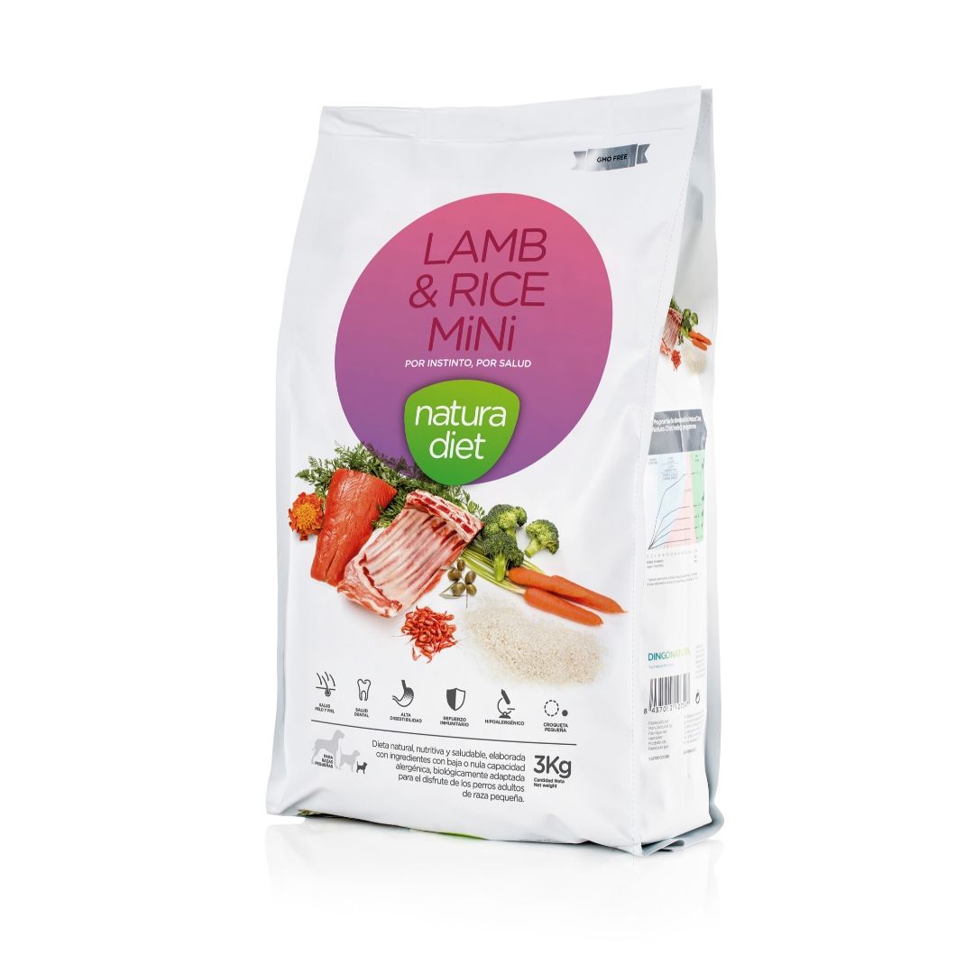 Pienso hipoalergénico para perros intolerante o alérgicos Natura Diet Lamb & Rice Mini