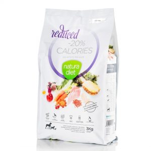 Pienso para perros de todas las razas con sobrepeso Natura Diet Reduced -20% Calories dieta para perder peso