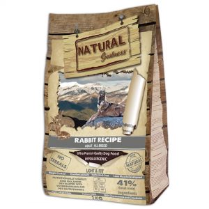 Pienso para perros de todas las razas con obesidad con poca actividad física o tendencia a engordar Natural Greatness Rabbit Recipe Adult All Breed sabor conejo
