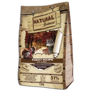 Pienso para perros adultos Natural-Greatness Turkey Recipe Adult-All Breed Hipoalergénico Sin Cereales sabor pavo