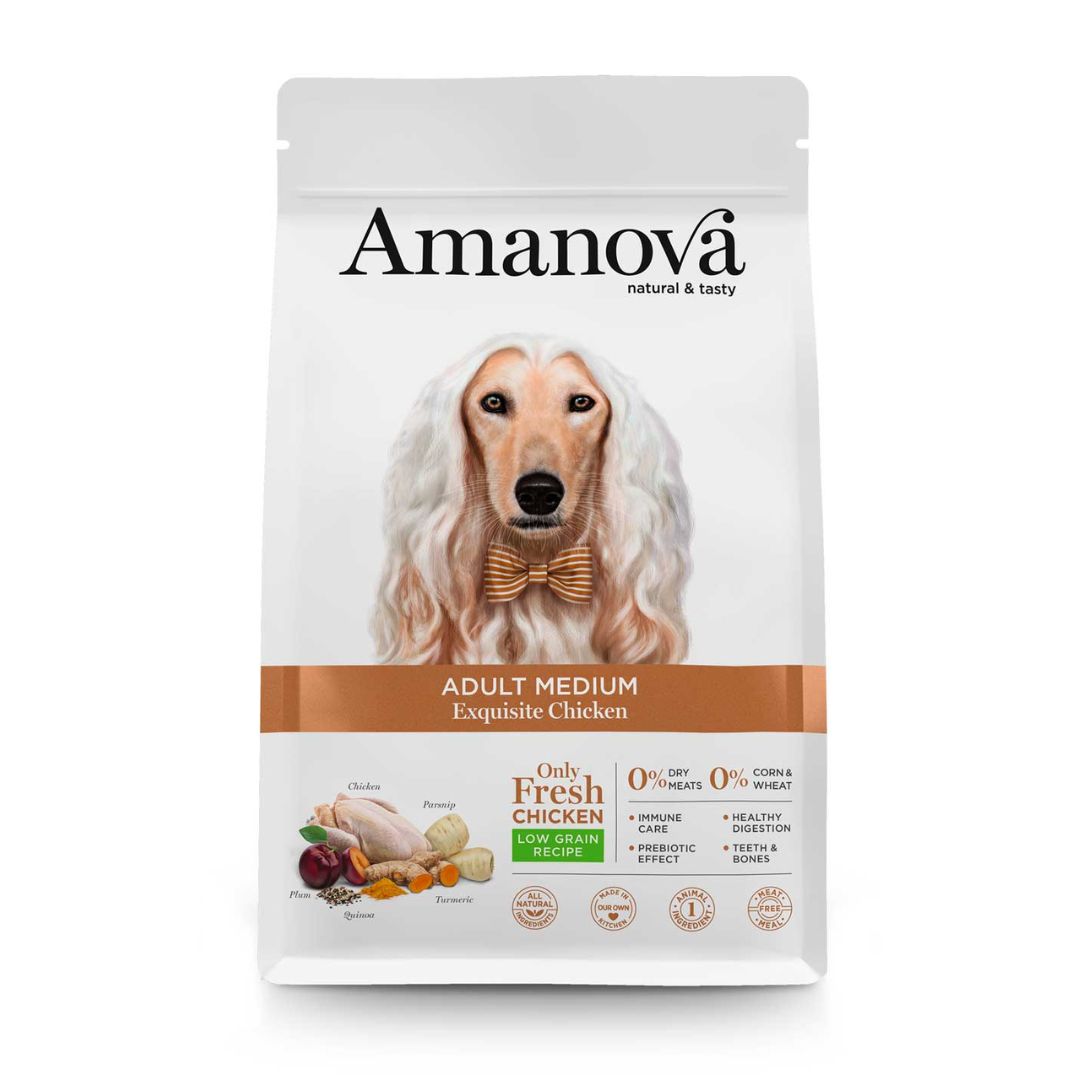 Amanova adult medium exquisite chicken pienso hipoalergénico 100% natural
