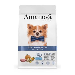 Pienso para perros pequeños o minis con intolerancia o alergia alimentaria Amanova adult mini sensitive delicious lamb