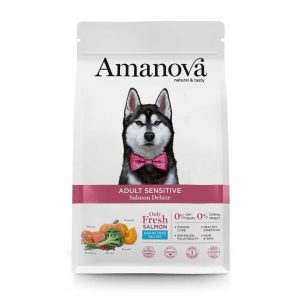 Pienso para perros de raza mediana o grande hipoalergénico Amanova adult sensitive salmón delux