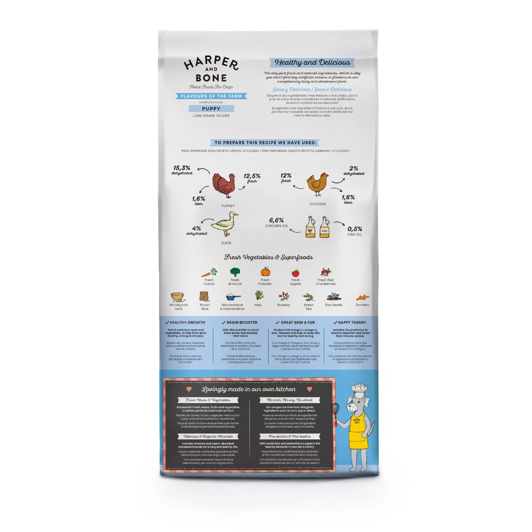 Pienso para cachorros Harper and Bone puppy flavours of the farm para todas las razas
