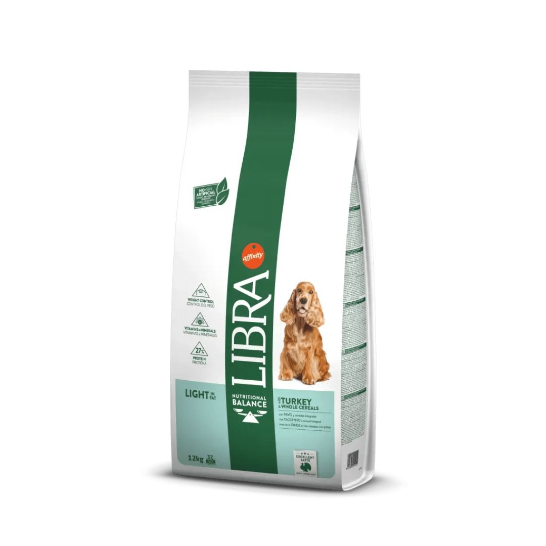 Pienso Bajo en Grasas para perros adultos de razas pequeñas medianas o grandes Libra Light Turkey 12kg