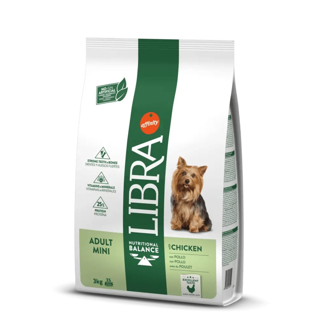 Pienso para perros adultos de razas pequeñas o minis Libra Adult Mini Chicken 3kg