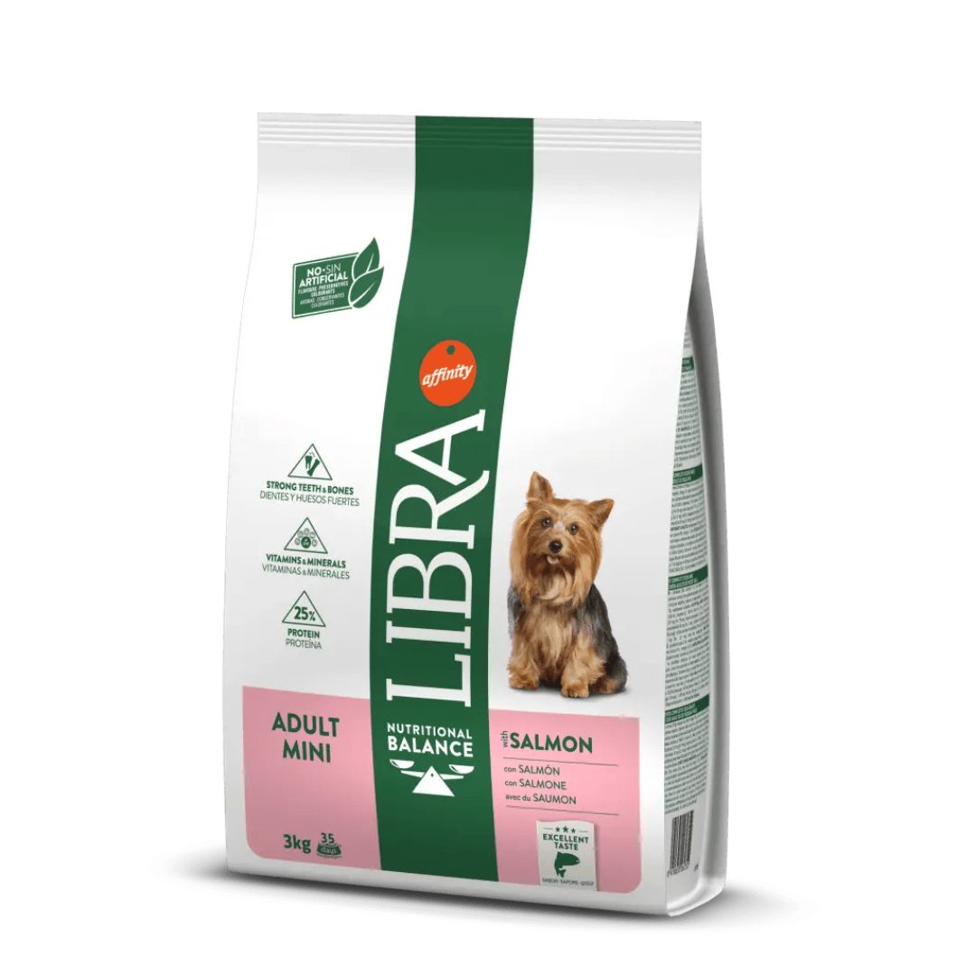 Pienso para perros adultos de razas pequeñas o minis Libra Adult Mini Salmón 3kg
