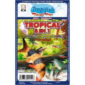 Alimento congelado para peces de acuario o estanque Tropical 8 en 1 Tropifish incluye Artemia Cyclop Larvas de Mosquito Daphnias Mysis Mejillón