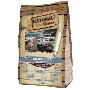 Pienso para gatos gatos adultos esterilizados y senior Natural Greatness Atlantic Sea sabor salmón