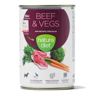 Alimentación y comida húmeda para perros Natura Diet Beef & Vegs con Vacuno
