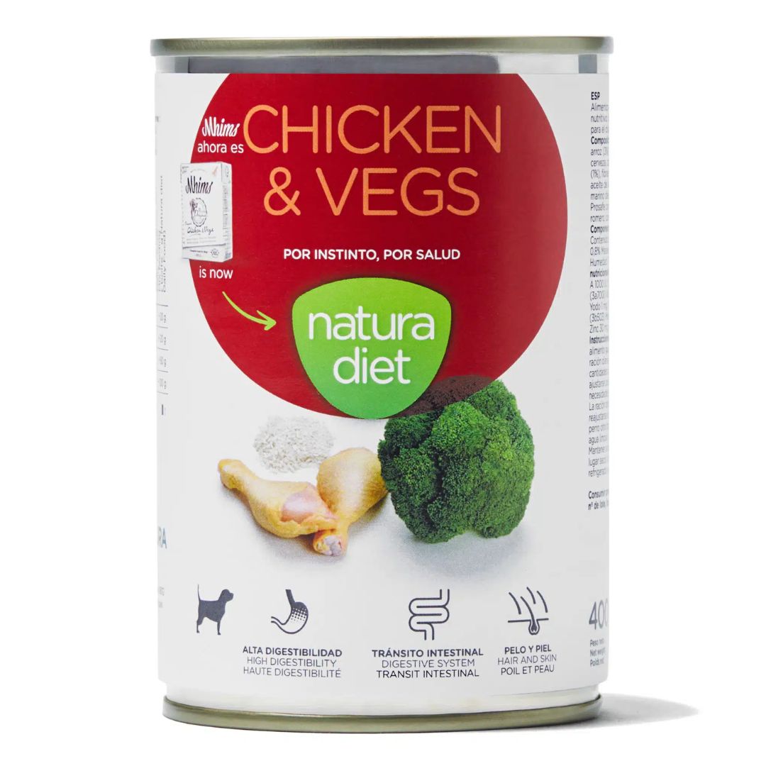 Alimentación y comida húmeda para perros Natura Diet Chicken & Vegs 100% Natural