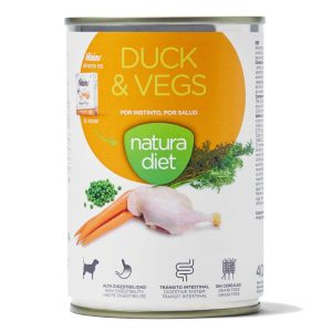Alimentación y comida húmeda para perros adultos Natura Diet Duck & Vegs con Pato