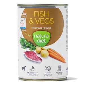 Alimentación y comida húmeda para perros adultos Natura Diet Fish & Vegs con Pescado Sardinas Atún Y Trucha