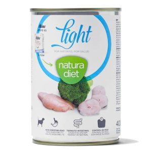 Alimentación comida húmeda para perros adultos ideal para mantener su peso Natura Diet Light con pavo y pescado blanco