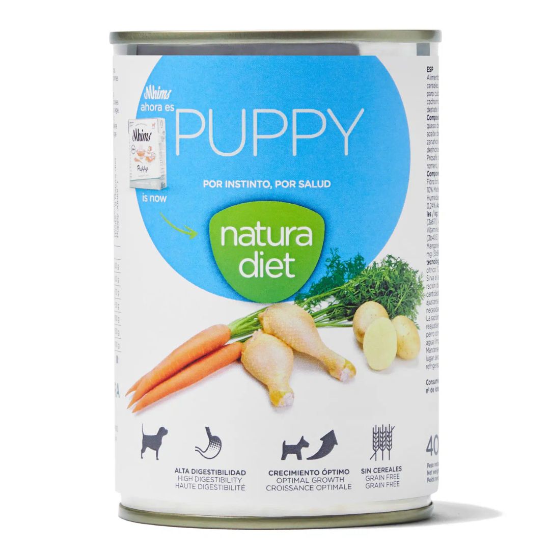 Alimentación y comida húmeda para perros cachorros desde el destete hasta la edad adulta Natura Diet Puppy
