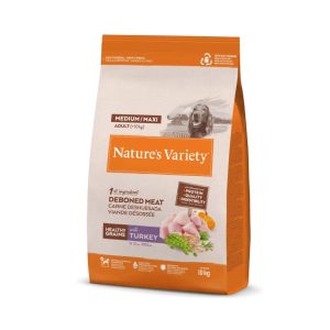 pienso para perros adultos de razas medianas y grandes sabor Pavo Nature's Variety dog Medium Maxi Adult Healthy Grains Turkey con cereales saludables