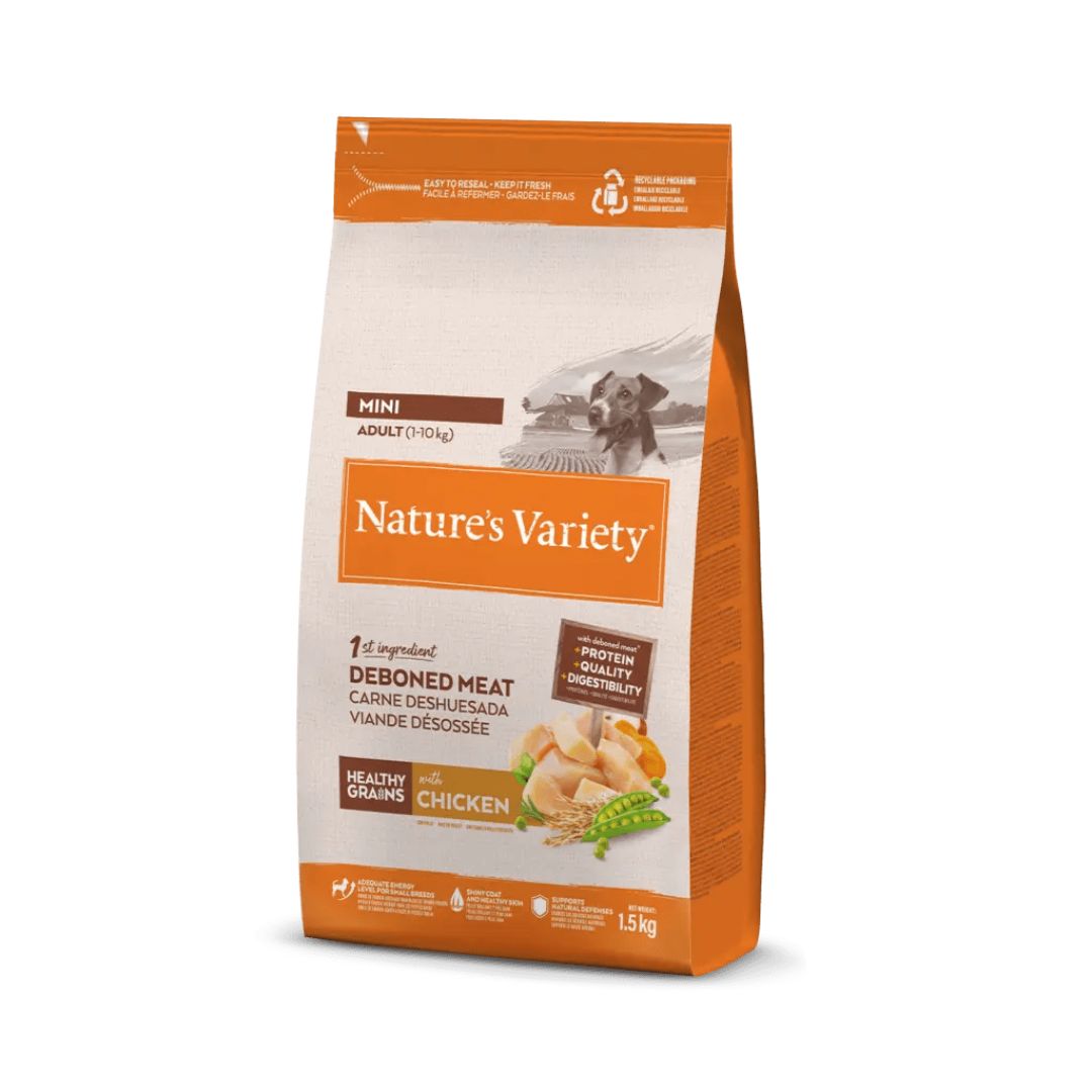 pienso para perros adultos de raza mini sabor pollo Nature's Variety dog Mini Adult Healthy Grains Chicken 1.5kg