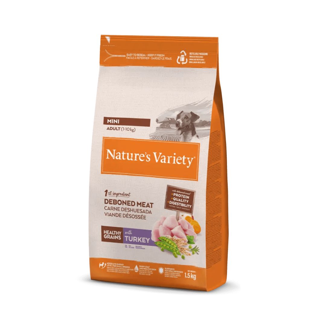 pienso para perros adultos de raza mini sabor pavo Nature's Variety dog Mini Adult Healthy Grains Turkey 1.5kg