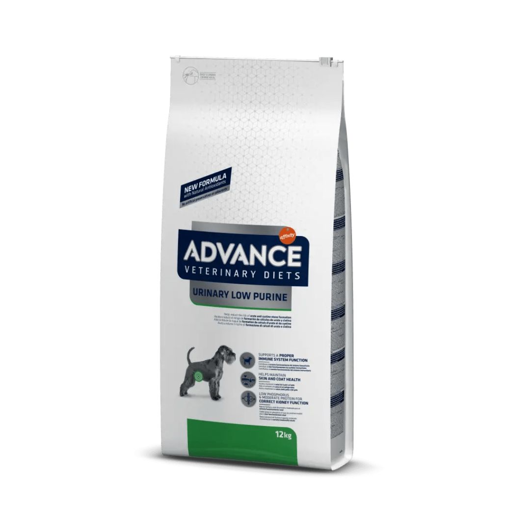 Pienso para perros con problemas urinarios y perros en tratamiento para Leishmaniasis Advance Veterinary Diets Urinary Low Purine Canine 12kg