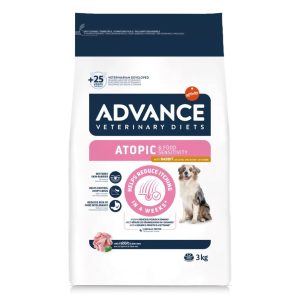 Pienso para perros de raza mediana o grande adultos con problemas dermatológicos picores dermatitis o caida de pelo Advance Veterinary Diets Atopic Rabbit Canine 3kg