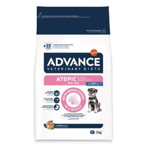Pienso para perros pequeños o minis adultos y cachorros con problemas dermatológicos picores dermatitis Advance Veterinary Diets Atopic Mini Canine 1.5kg