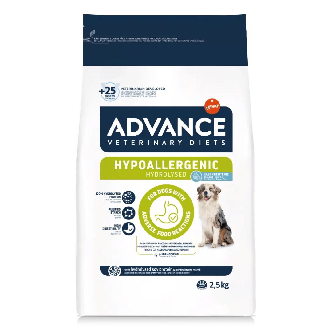 Pienso para perros de razas medianas o grandes con intolerancias o alergias de alimentación Advance Veterinary Diets Hipoallergenic 2.5kg