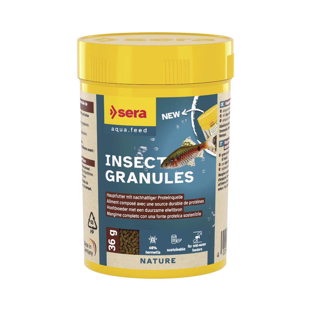 Comida para peces tropicales granulada Sera Insect Granules Nature con harina de insectos 100ml