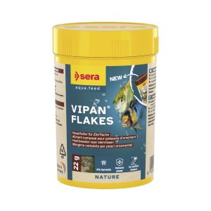 Comida natural para peces tropicales en escamas con harina de insectos Sera Vipan Flakes Nature 100ml 22g