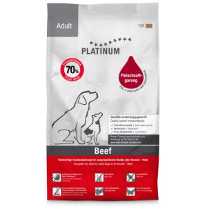 Pienso semihúmedo para perros adultos Platinum Adult Beef inspirado en la dieta BARF
