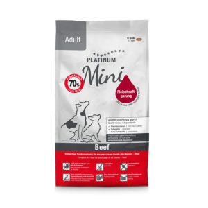 Pienso semihúmedo para perros adultos Platinum Adult Mini Beef inspirado en la dieta BARF