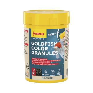 Comida en gránulos para peces de agua fria Sera Goldfish Color Granules 100ml con espirulina que realza el color natural