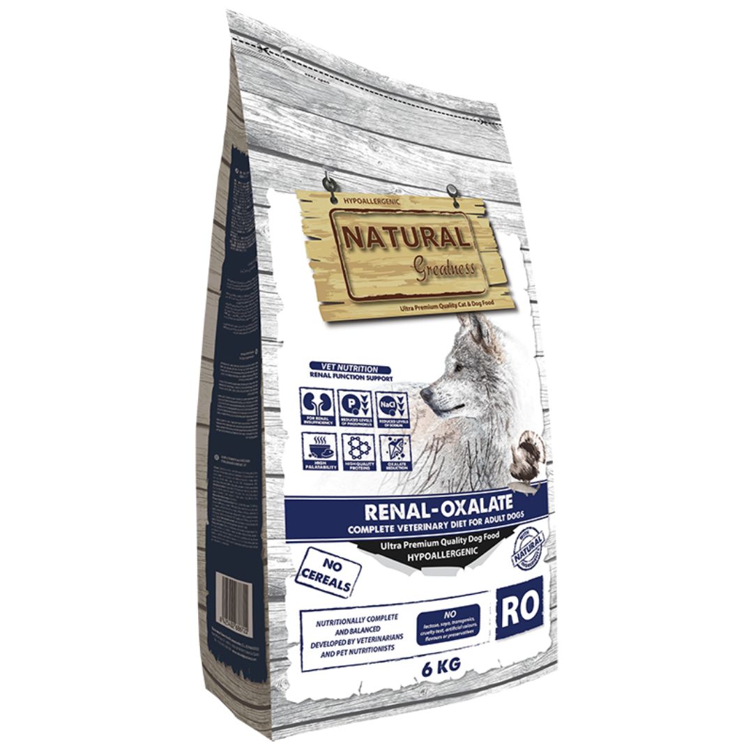 Pienso dietético para perros con problemas de insuficiencia renal o prevención de cálculos de Oxalato Natural Gretaness Renal-Oxalate Veterinary Care