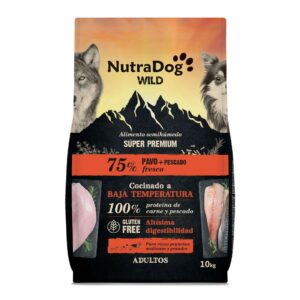 Pienso semihúmedo para perros adultos NutraDog Wild Pavo y Pescado 10kg