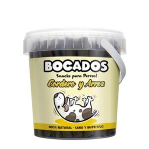Premios y snacks para perros Bocados de Cordero y Arroz barritas de carne 800 gr