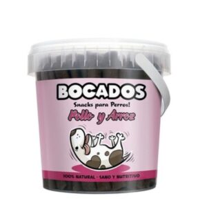 Premios y snacks para perros Bocados de Pollo y Arroz barritas de carne 800 gr