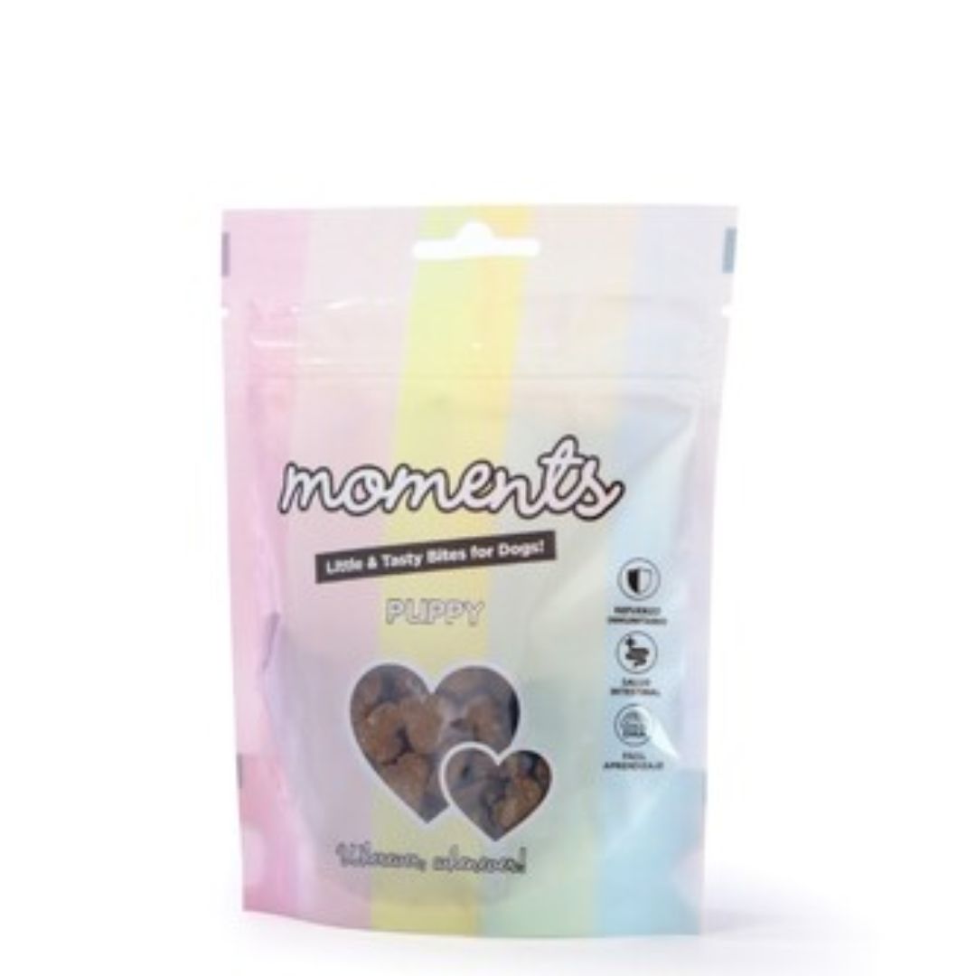 Premios Snacks para perros cachorros Moments Puppy con Salmón naturales sin cereales sin gluten 60 gr