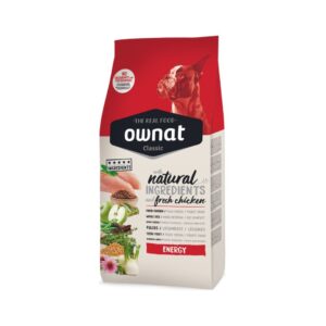 Pienso para perros adultos Ownat Classic Energy con carne fresca e ingredientes naturales