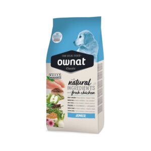 Pienso para perros cachorros Ownat Classic Junior con carne fresca e ingredientes naturales