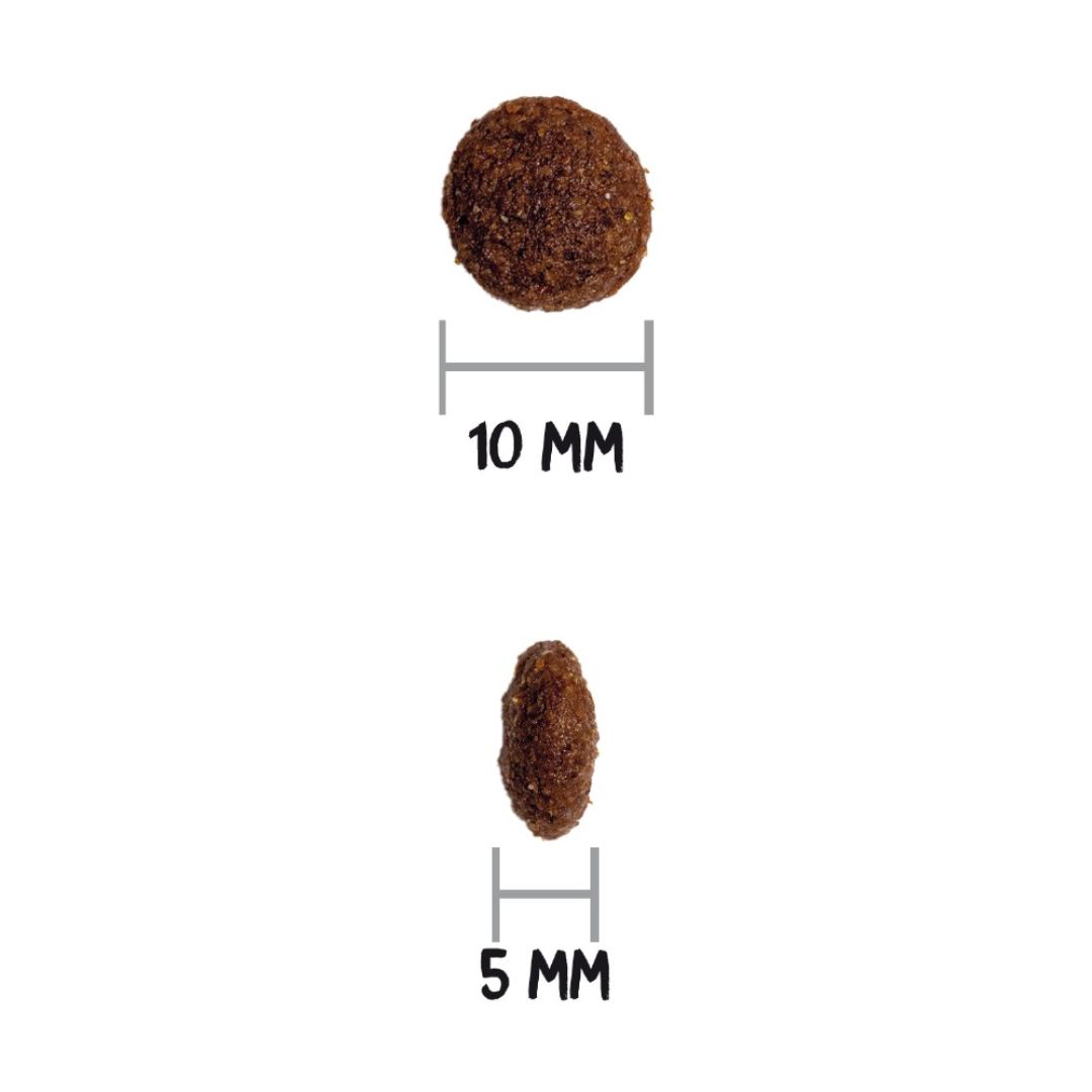 Forma de la croqueta del Pienso para perros cachorros Ownat Classic Junior con carne fresca e ingredientes naturales y funcionales