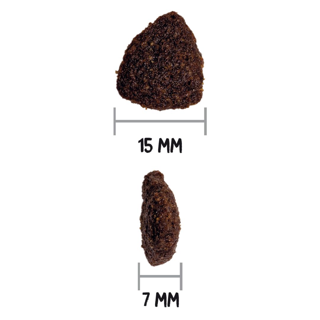 Forma de la croqueta del Pienso para perros adultos Ownat Classic Lamb & Rice con carne fresca e ingredientes naturales