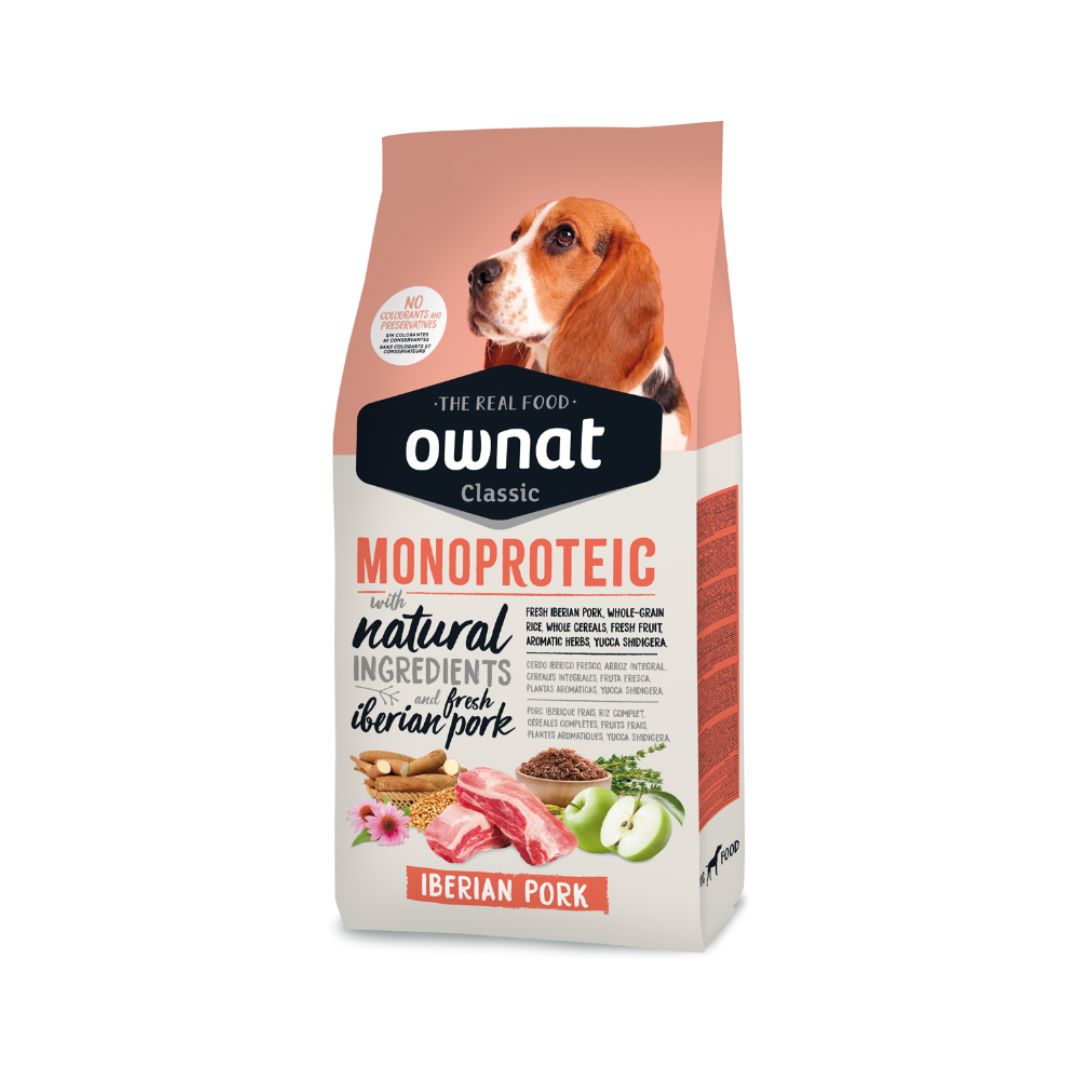Pienso para perros adultos Ownat Classic Monoproteic Iberian Pork