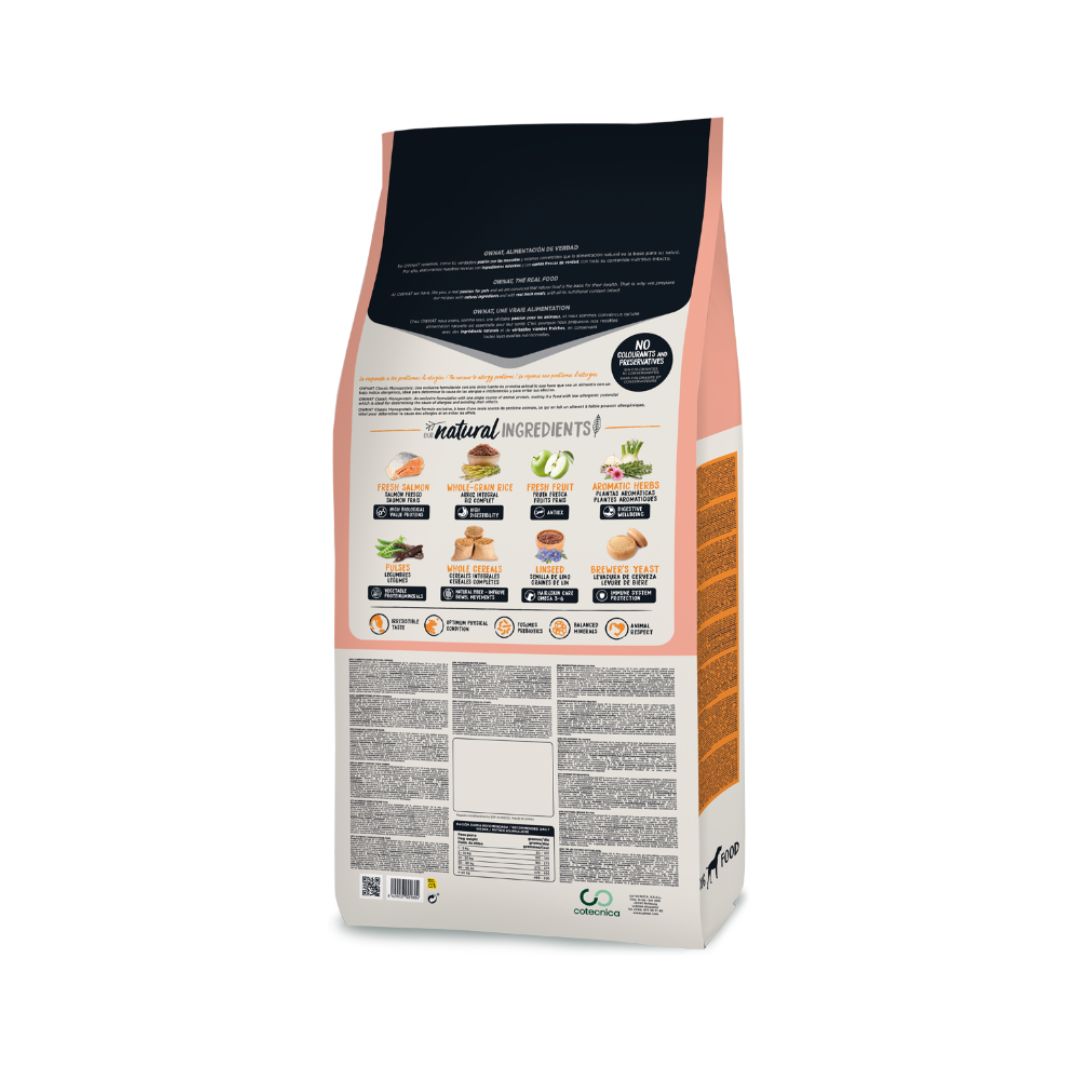 Pienso para perros adultos Ownat Classic Monoproteic Salmón con ingredientes naturales