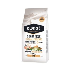 Pienso sin cereales para perros adultos Ownat Grain Free Hypoallergenic Lamb Monoproteico