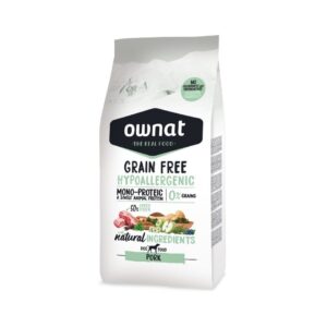 Pienso sin cereales para perros mini adultos Ownat Grain Free Hypoallergenic Pork Monoproteico