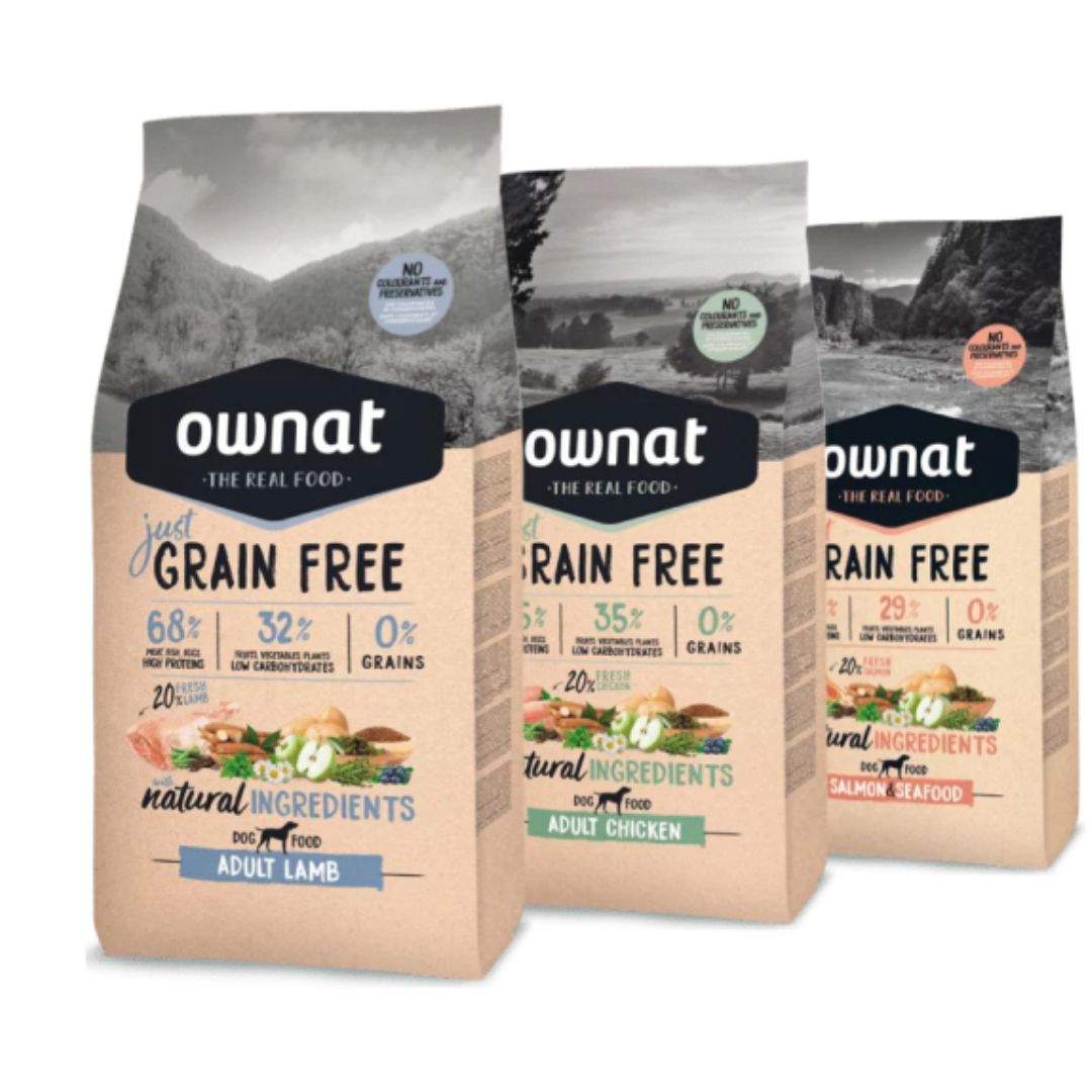 ownat-grain-free-just-look Pienso sin cereales y 100% natural para perros Ownat Grain Free Just