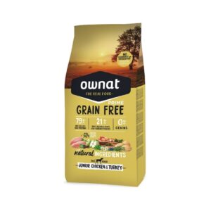 Pienso sin cereales para perros cachorros Ownat Grain Free Prime Junior Chicken & Turkey