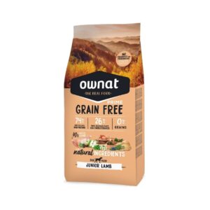 Pienso sin cereales para perros cachorros Ownat Grain Free Prime Junior Lamb