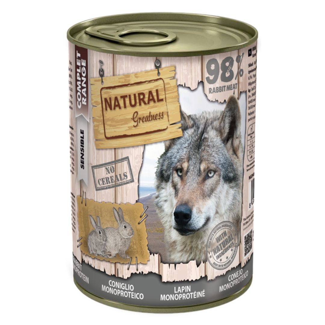 Comida húmeda para perros Natural Greatness Conejo Monoproteico