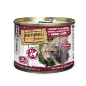 Comida húmeda para gatos con sobrepeso u obesidad y control de la diabetes mellitus Natural Greatness Obesity-Diabetic